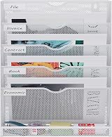 EasyPAG Metal 6 Tier A4 Wall Mounted Document Holder White view 3