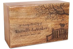 Personalized Wooden Cremation Urn for Human Ashes, Customized Engraved Tree of Life Memorial Keepsake Box, Handmade Burial Fu