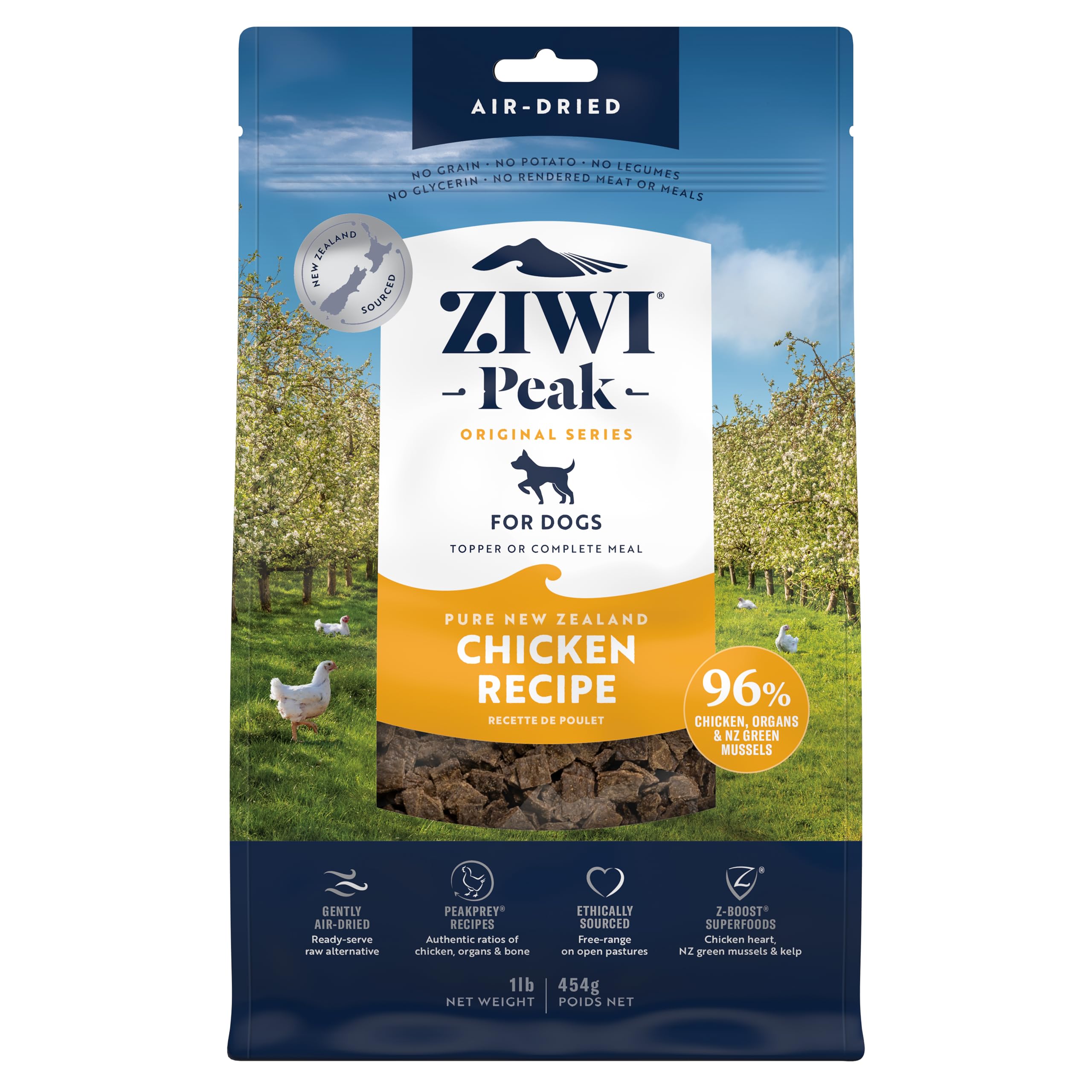 ZIWI Peak Air-Dried Dog Food – Chicken - All Natural, High Protein, Grain Free, Limited Ingredient w/ Superfoods (16oz) — image 1