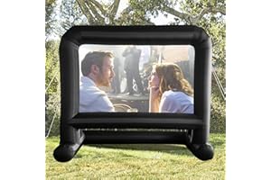HuaKastro 14 FT Inflatable Projector Screen – One-Piece Design, Easy Setup Blow-Up Movie Screen with Quiet Fan, Ideal for Outdoor & Indoor Movie Nights, Backyard Events, and Parties (Stable Base)
