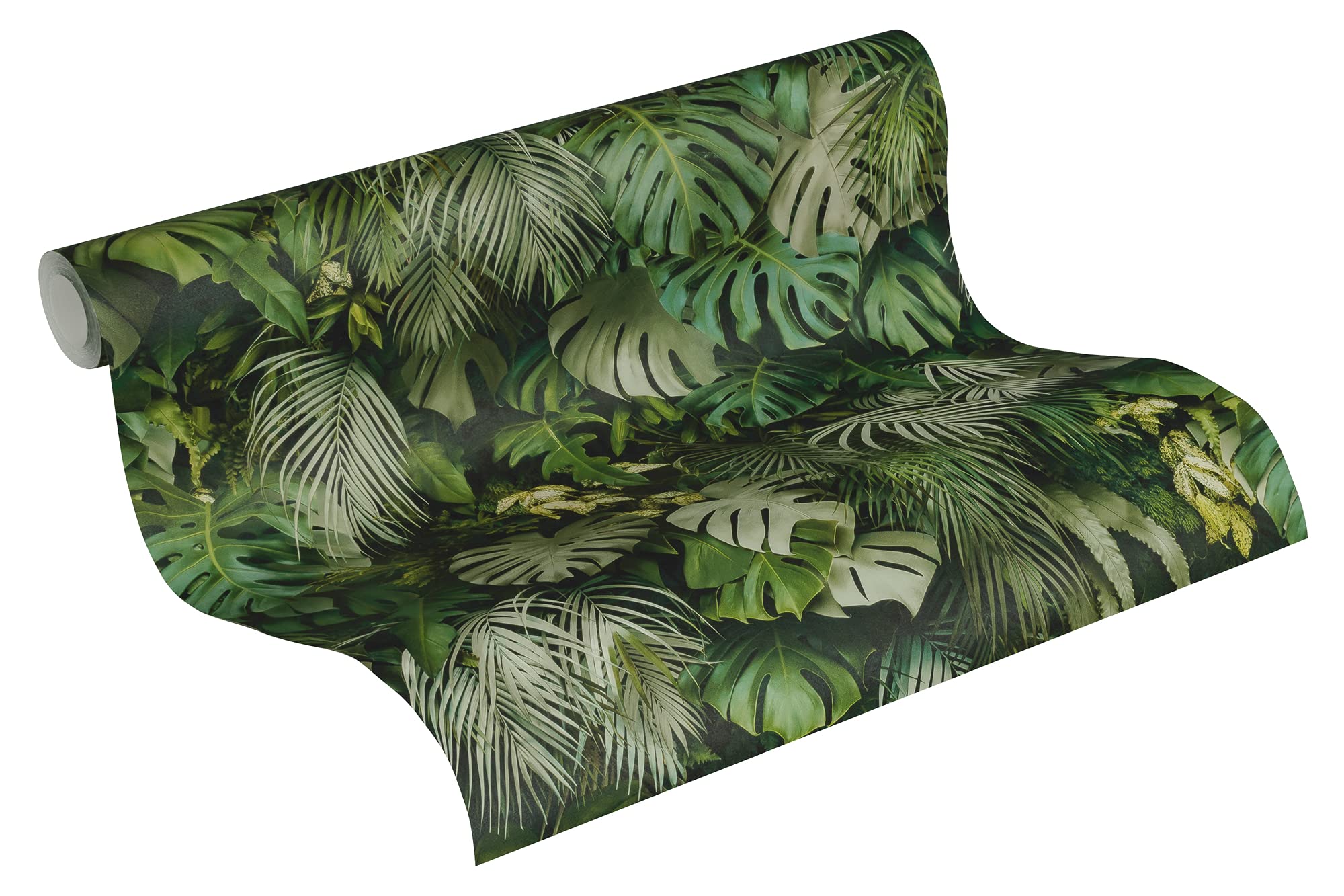 A.S. Création Jungle Wallpaper Greenery Non-Woven Wallpaper 10.05 m x 0.53 m Green Made in Germany 372802 37280-2