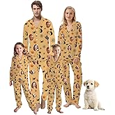 Personalized Family Matching Pajamas Set Custom Funny Face Pajamas For Women Men Long Sleeve Button Down Photo Pjs Gifts