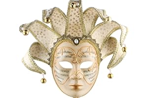 Quligeta Masquerade Venetian Jester Mask Music Mardi Gras Wall Decorative Art Collection Mask