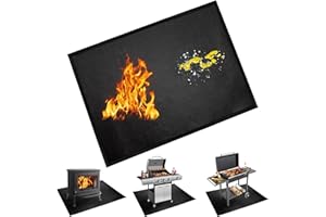 BAKEWAY Under Grill Mats for Outdoor Blackstone Griddle - 36 X 48 inch Easy to Clean Reusable Grill Mat for Deck and Patio, Indoor Fireplace Mat Fire Pit Mat, Fireproof, Waterproof and Oil Proof