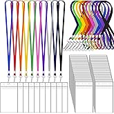 50 Pack Lanyard with ID Badge Holder Colorful Lanyards with Waterproof ID Card Holders for Kids, Women, Men (Assorted 10 Colors)