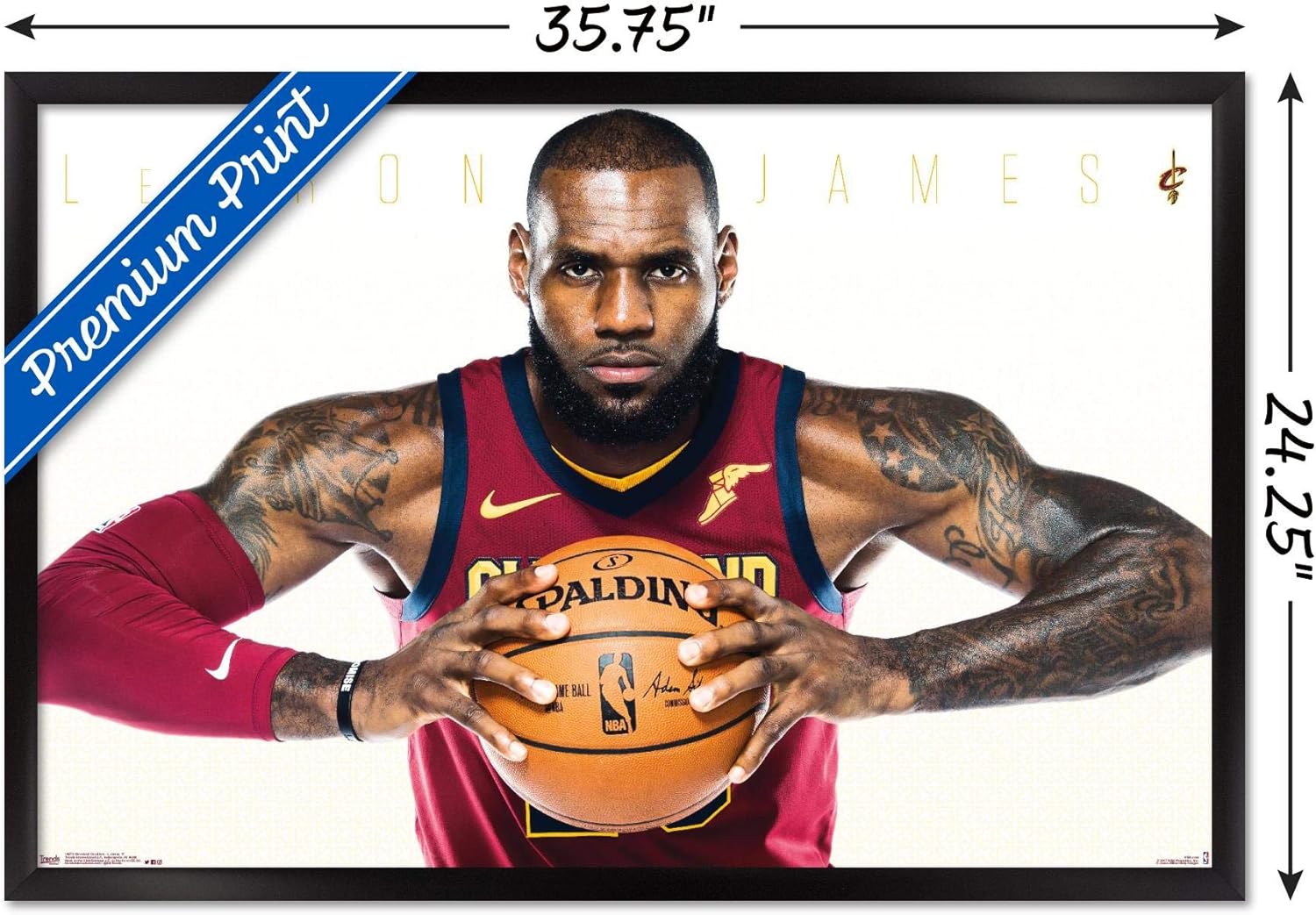 Amazon Com Trends International Nba Cleveland Cavaliers Lebron James Wall Poster 22 375 X 34 Black Framed Version Home Kitchen