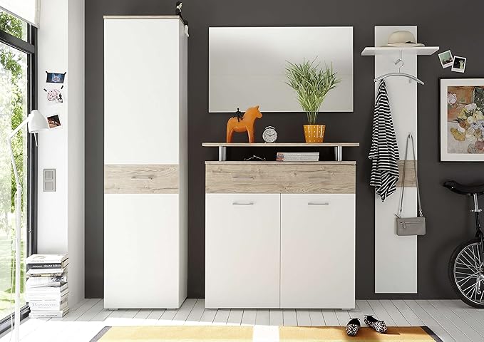 title=AVANTI TRENDSTORE- Lilo- Guardaroba completo in quercia San Remo / bianco