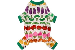 Fitwarm Funny Vegetable Dog Pajamas, Warm Winter Dog Clothes for Small Dogs Boy Girl, Cozy Pet Onesie with Feet, Green, White, Red, Pink, Purple, Medium