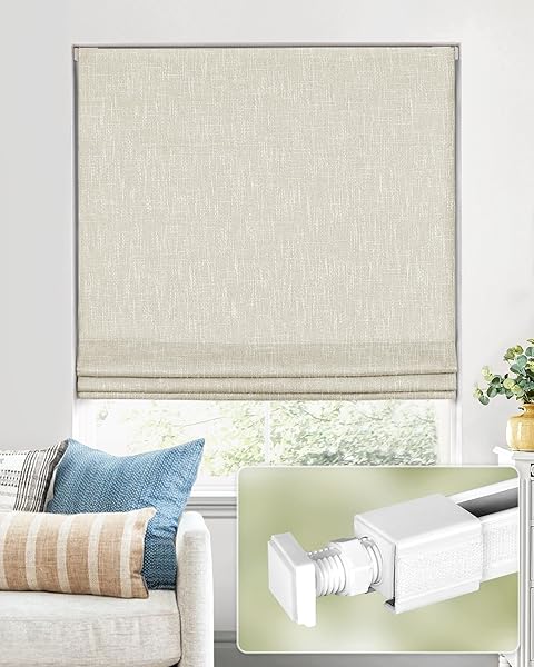 NO TOOLS NO DRILL CORDLESS ROMAN SHADES FOR...
