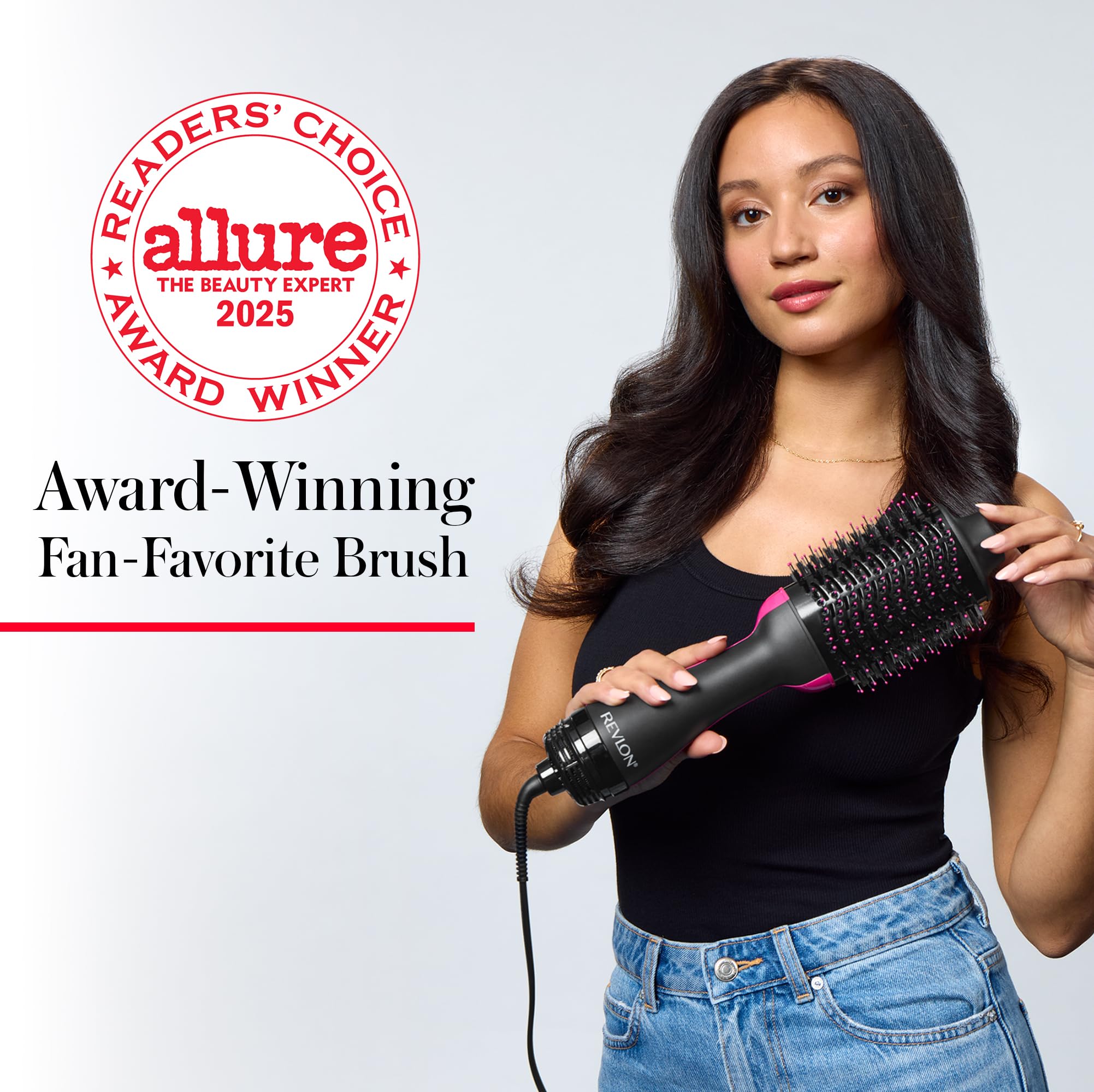 REVLON One-Step Volumizer Hair Dryer and Styler with Improved Motor – Easy Salon-Style Blowouts – Less Frizz, More Shine, and Reduced Heat Damage, for all Hair Types and Lengths (Black)