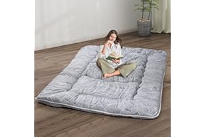 BOMNIOOC Japanese Floor Mattress,4" Thicken Japanese Floor Sleeping Pad Foldable,Futon Mattress Suitable for Camping and Guest Room