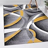 2305 Geometric Abstract Yellow 6x9 Area Rugs for Living Room