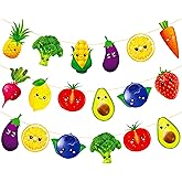 Vegetable and Fruit Banners Farmer Market Party Decoration Funny Fruit & Vegetable Theme Banners Garlands for Summer Fruit Garden Birthday Party Baby Shower Supplies