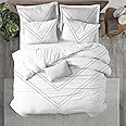 Kotton Culture 600 Thread Count 100% Egyptian Cotton 3 Piece Duvet Cover Set - Breathable All Season Comforter Cover with Zipper Closure & Corner Ties Sateen Weave (White, Oversized King)