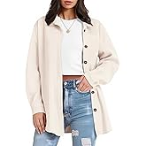 IN'VOLAND Womens Plus Size Corduroy Shirt Long Sleeve Button Down Shirts Fall Blouses Tops Casual Jacket Shacket