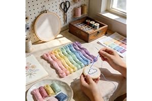 Embroidery Thread, 20-Color Macaron Series Floss, 8 Meters/Skein, for DIY Crafts, Cross Stitch, Friendship Bracelets & Garmen