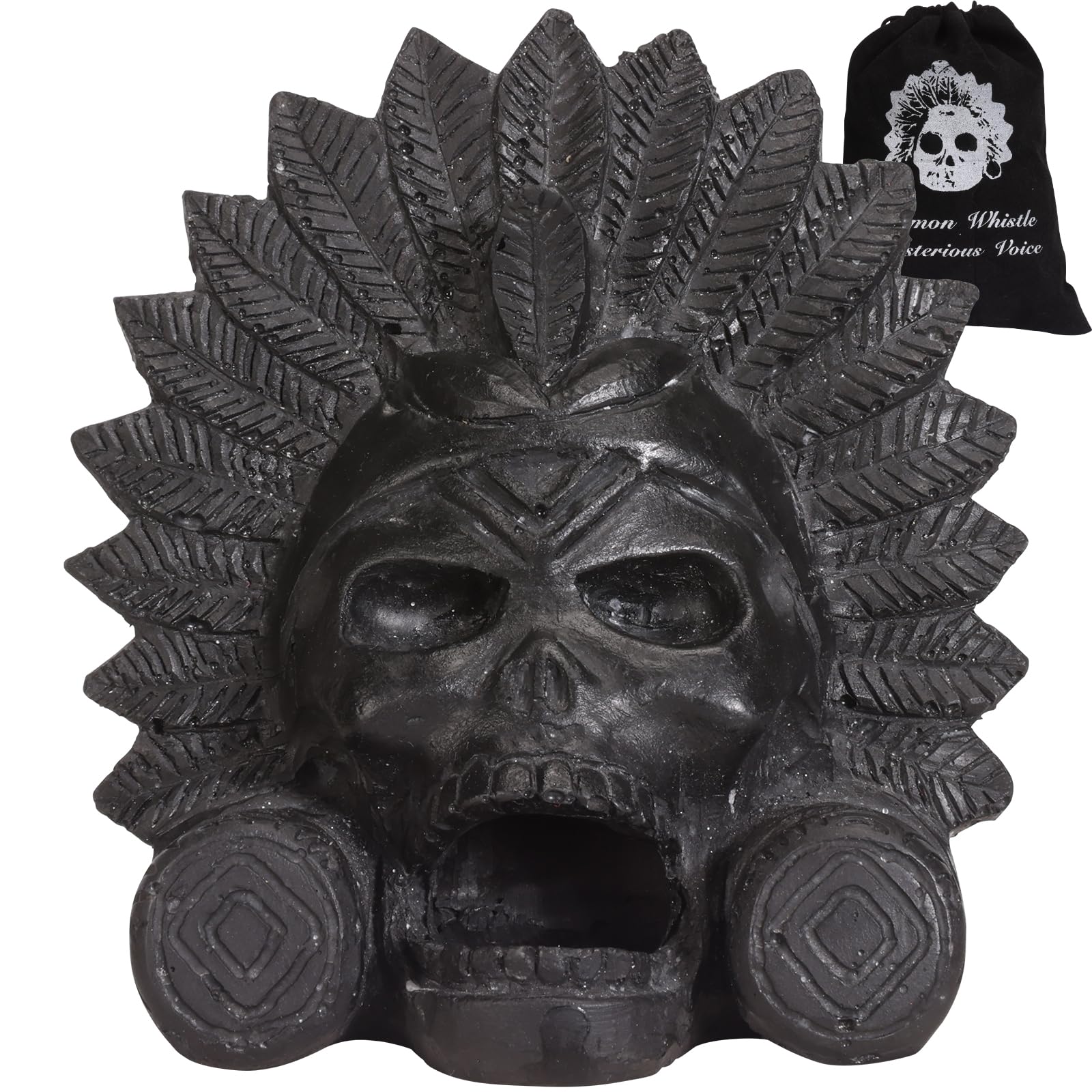 Photo 1 of “OW” Aztec Death Whistle - Produces Loud Human-like Screams at high Decibels, 126+ Decibels Loud,Self Defense Whistle, Great Gift Idea (Black)