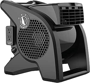 Lasko High Velocity Pro-Performance Pivoting Utility Fan for Cooling, Ventilating, Exhausting and Drying at Home, Job Site and Work Shop, Black Grey U15617