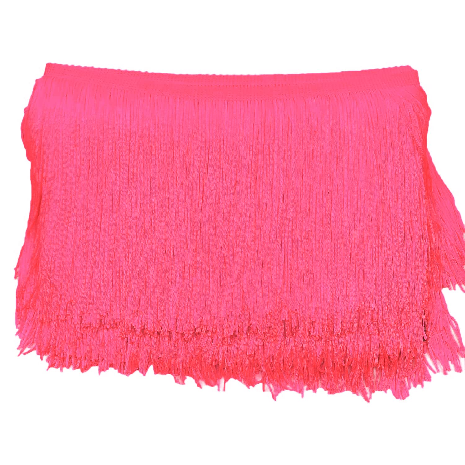 15 cm x 2 m Fringe Border Fringe Tape Decorative Ribbon Dance Fringe Cut Fringe Silk Tassel Fringe Trimming Ribbons for Sewing, DIY Crafts, Clothing, Lingerie, Costumes, Curtains Decoration, Rose C