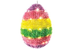 Brite Star 8 x 12 inch Lighted Easter Egg Tinsel Frame, Multi/Iridescent