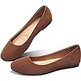 Obtaom Round Toe Women Flat Shoes Slip on Girls Dress Black Ballet Flats