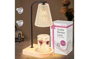 LEAKIND Candle Warmer Lamp with Timer, Electric Candle Lamp Warmer for Bedroom Home Decor, Candle Warmer Lamp with Timer & Dimmer, Candles Light Bulb with 2-4-8H Timer and 4-Levels Dimmable with 2 Bulbs