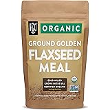 Organic Ground Golden Flaxseed Meal | Cold Milled | Grown in USA | 16oz Resealable Bag (1lb) | by FGO