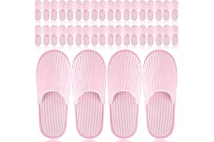 Panitay 20 Pairs Reusable Spa Slippers for Guests Washable House Slippers with Triple Layer Coral Fleece for Home Indoor Hotel Travel, Closed Toe