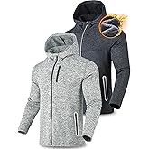 Liberty Imports 2-Pack Men’s Zip-Up Hoodies with Zipper Pockets, Lightweight Fleece Sweatshirts for Running Casual Activewear