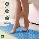 Zuvo Non-Slip Bath Mat Extra Long 100 x 40cm Blue with Suction Cups view 3