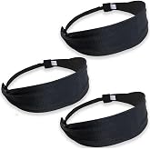 FROG SAC Sport Headbands for Girls, Adjustable No Slip Sweat Wicking Athletic Hair Bands for Women, Stretch Elastic Workout Headband with Velvet Grip for Yoga Running Exercise Gym (Black)