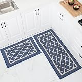 BEQHAUSE Kitchen Rugs Non-Slip 2 Pieces Navy Blue 50x76cm 50x122cm view 6