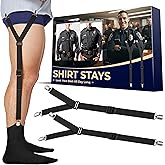 Shirt Stays Adjustable Soft and Smooth Elastic with Non Slip Clips Perfect Sock Garters for Military or Professional