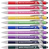 QLIyang Christian Bible Verse Ballpoint Pen - Inspirational Scripture Pens Bulk Gift for Church Members, Friends & Family on Christmas (10 Count)
