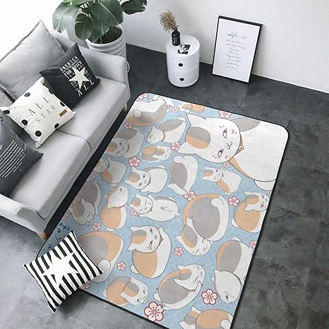 Amazon Co Jp ニャンコ先生 5 ファッション洗える ラグ カーペット 抗菌 防臭 滑り止め付き ふわふわ148 X 3cm 絨毯 オールシーズン使えます ホーム キッチン