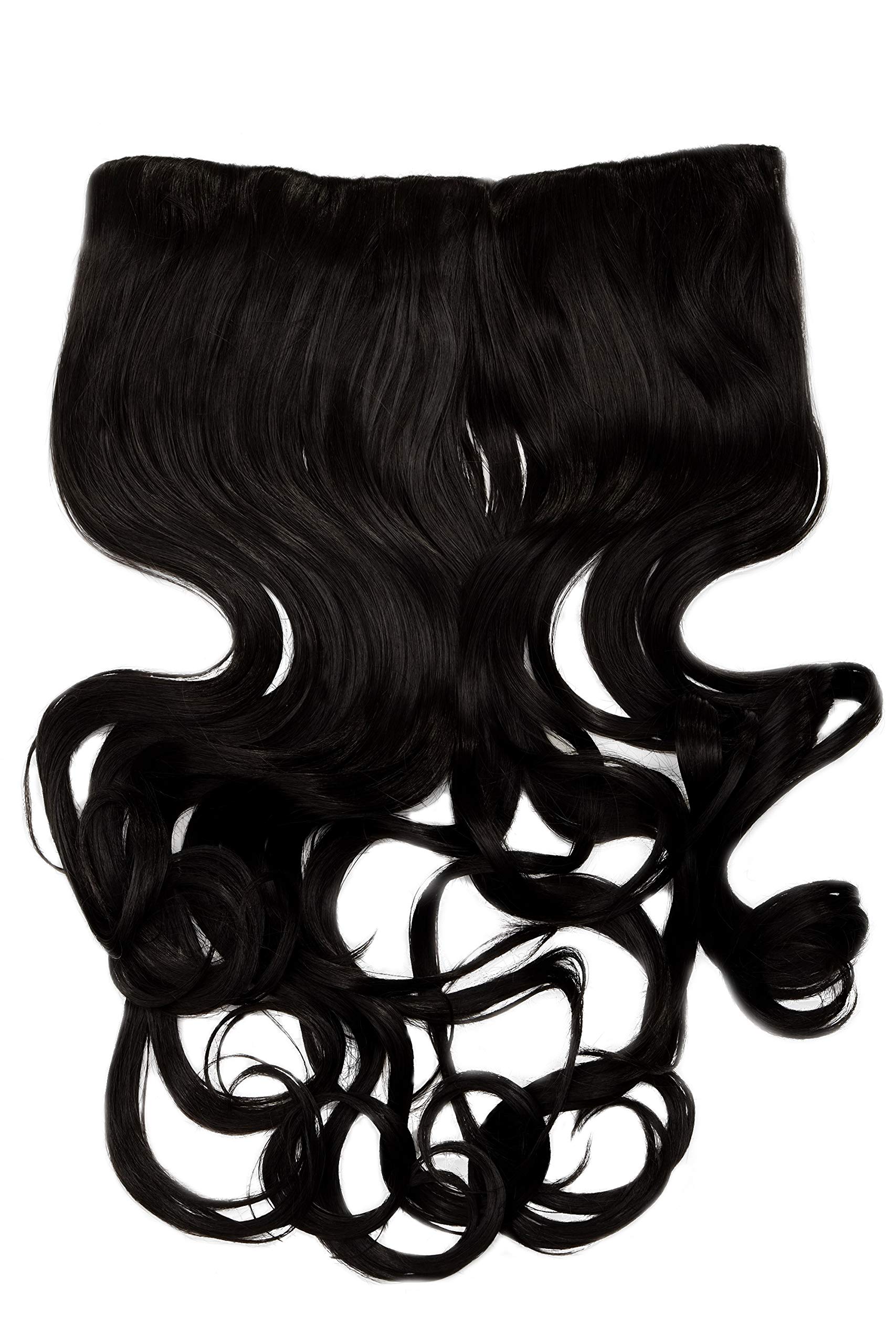 WIG ME UP - WH5008-180C-3 Hairpiece Halfwig (half wig) 5 micro clip Clip-In Extension heat resistant long curled curls dark brown