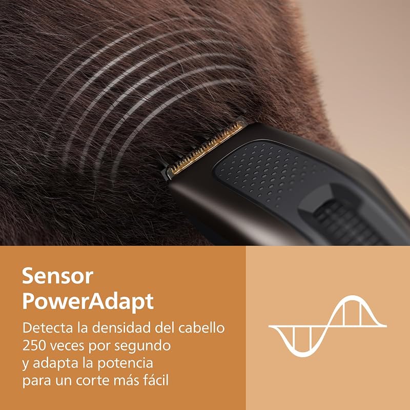 Máquina de cortar cabelo Série 9000 - Máquina de cortar cabelo para homens e mulheres, lâminas auto-afiantes, 28 comprimentos em intervalos de 1 mm, Corte e Fluxo, autonomia de 180 minutos, kit de barbeiro de 4 peças, HC9721/15