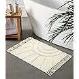 OJIA Boho Bathroom Rug 2'X3', Tufted Sun Rug Small Rugs with Tassels Farmhouse Cotton Woven Washable Accent Throw Rug Tribal Area Rugs for Entryway Bedroom Laundry Living Room Kitchen