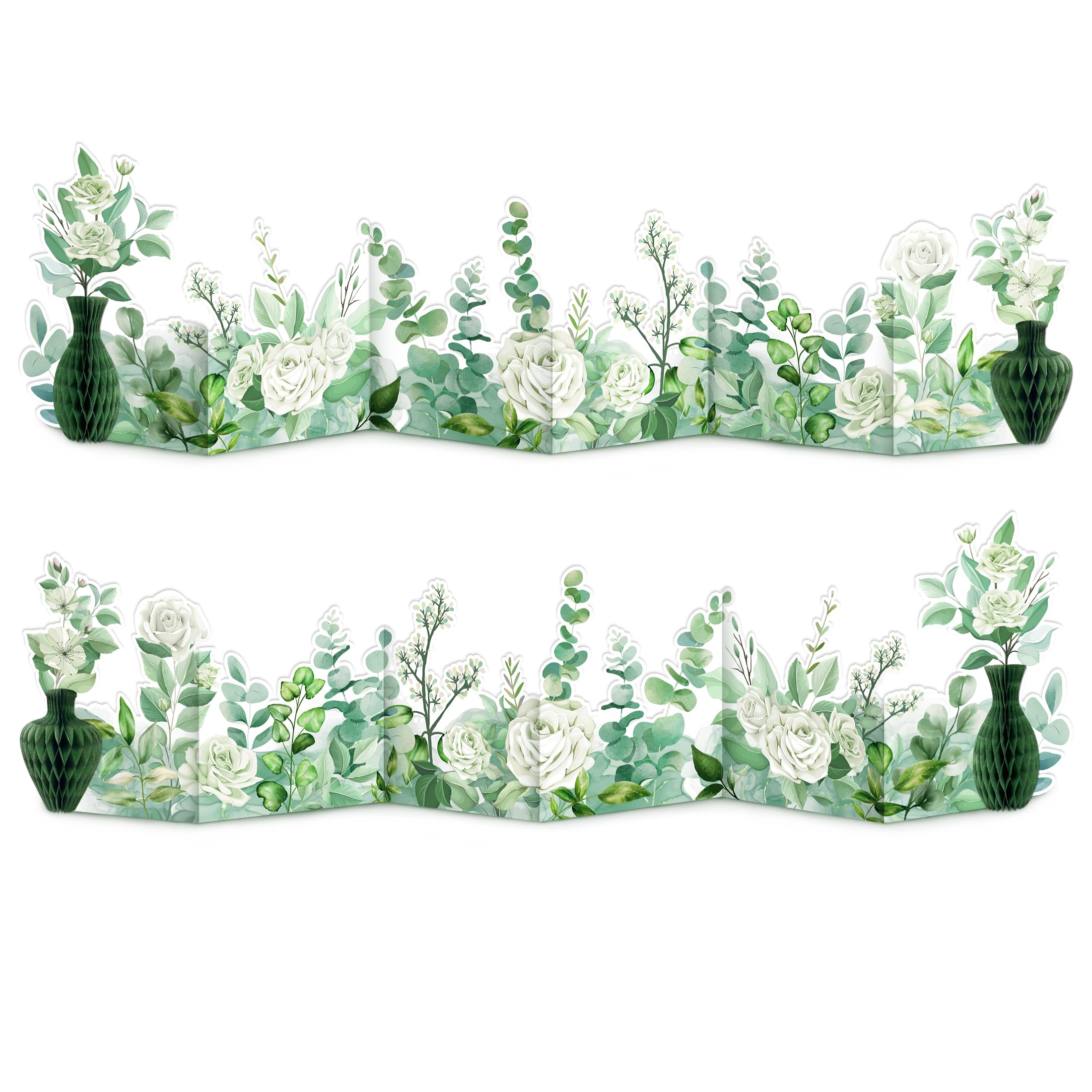 2PCS Flower Centerpieces for Tables, Sage Green Floral Centerpiece Table Decorations Honeycomb Table Centerpieces for Wedding Bridal Shower Woodland Baby Shower Spring Garden Party Birthday