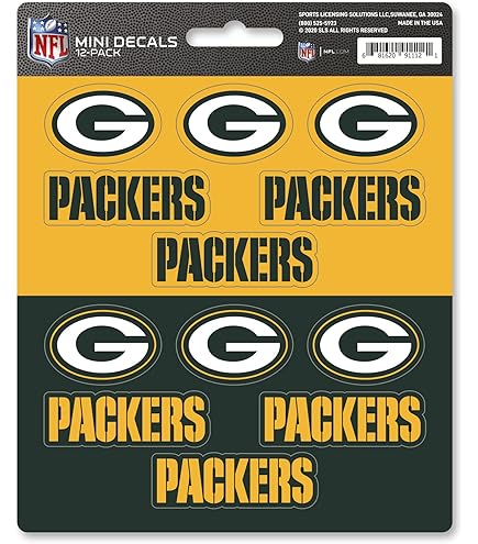 Green Bay Packers 11x17 Multi-Use Decal Sheet – 4 Official NFL Decals