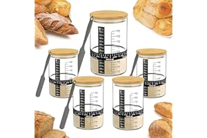 BRIRILINE Pro Sourdough Bread Starter Kit - 34 oz sourdough jar with 5 unique features for the perfect sour dough bread & sou