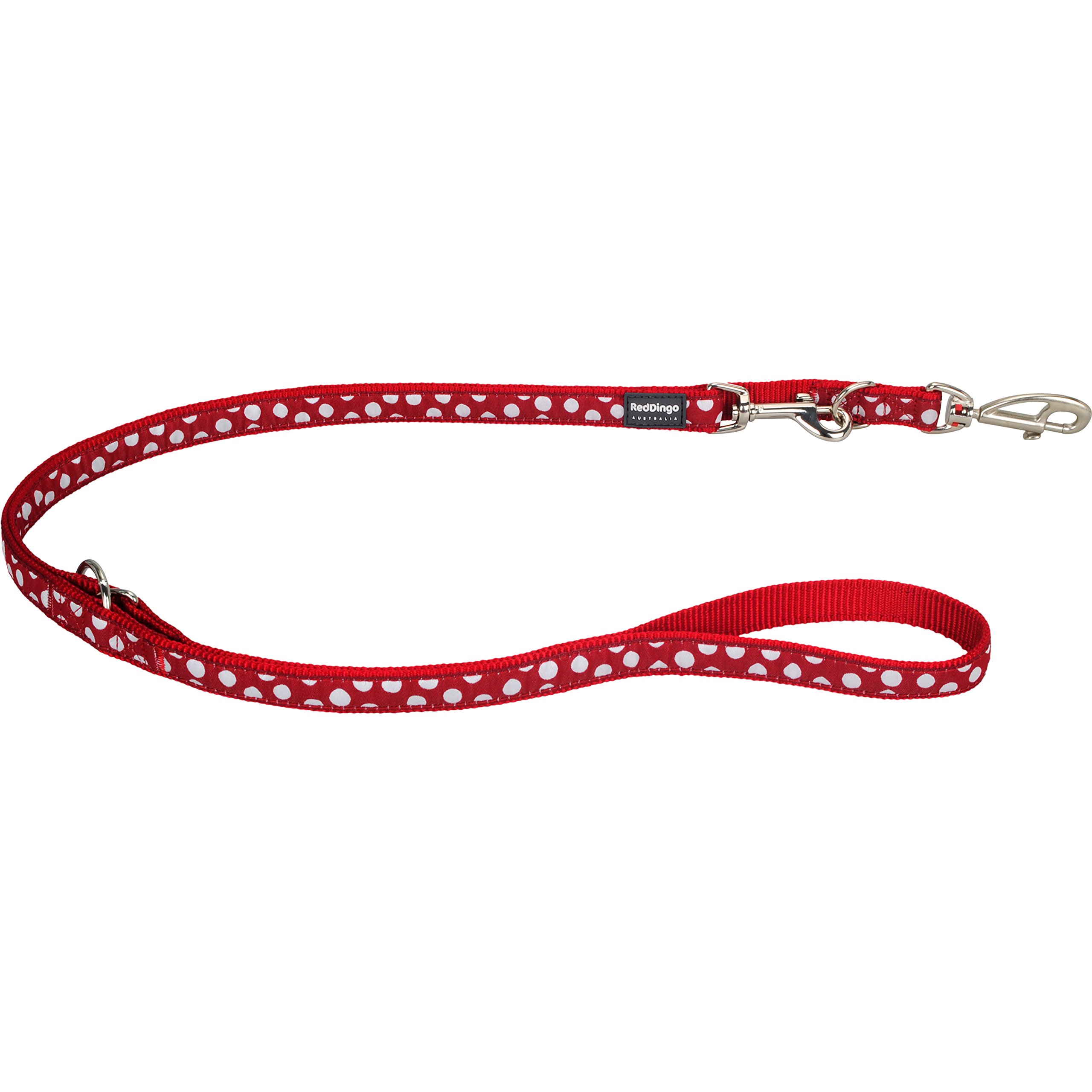 Trilus MP-S5-RE-20 Nylon Dog Lead, M, 2 m, Red with White Polka Dots