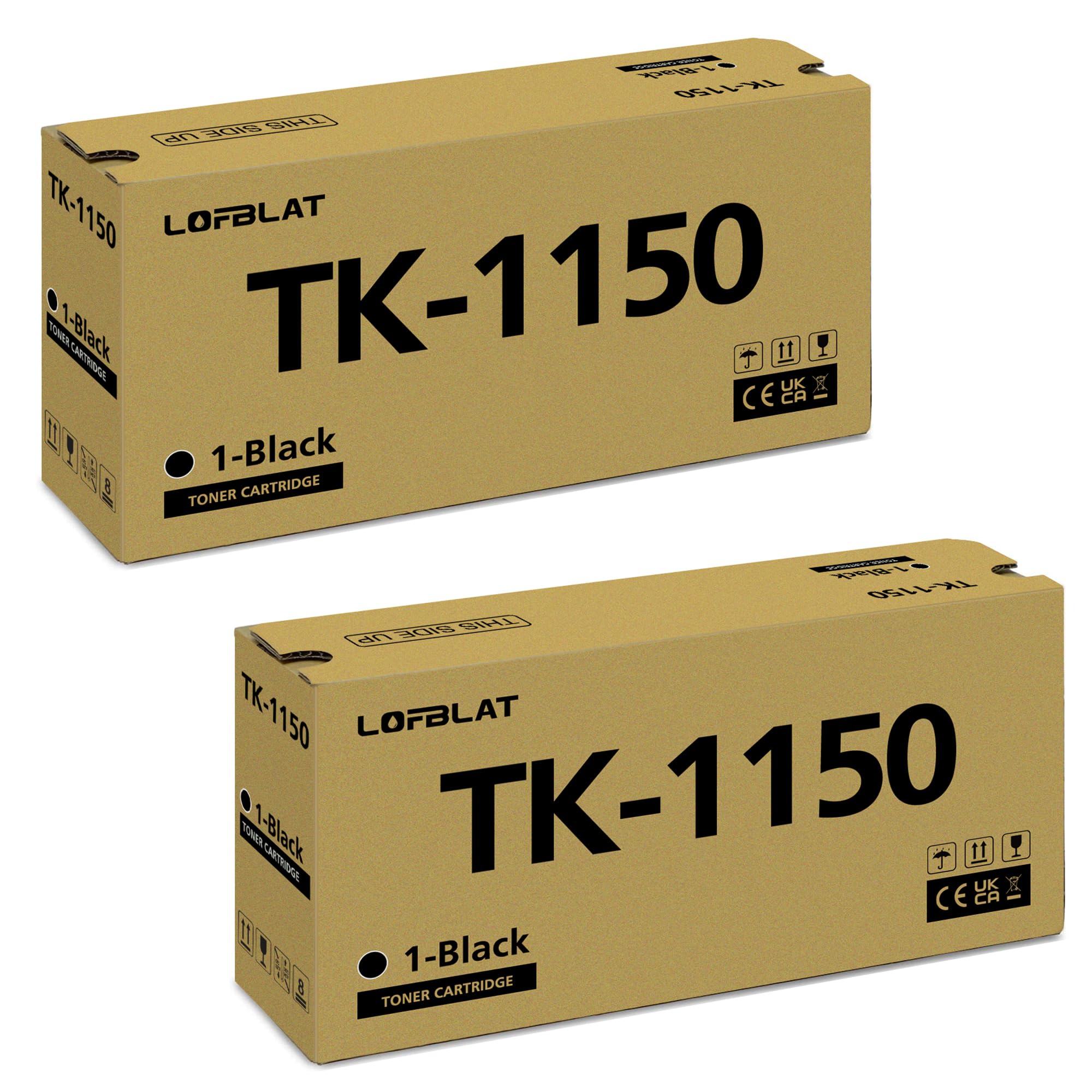 LOFBLAT TK-1150 Kompatibel für Kyocera TK-1150 Toner-Kartusche Schwarz, für Kyocera ECOSYS M2135dn, ECOSYS M2635dn, ECOSYS M2735dw, ECOSYS P2235dn, ECOSYS P2235dw, 2er-Pack Schwarz