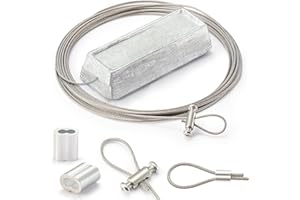 holama Sacrificial Zinc Marine Anode for Boat Lift and Dock Protection | Anti-Corrosion Zinc for Saltwater Pool | 2.4lbs with 20ft. 316 Stainless Steel Cable and 3 Crimps for Versatile Attachment