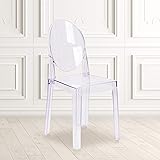 Flash Furniture 4 Pack Ghost Chair with Oval Back in Transparent Crystal