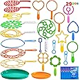 JOYIN 29 Pcs Big Bubble Wands Set, Giant Bubble Wand Bulk with Tray for Kids Outside Blowing, Toys for Summer Easter Party Favor Birthday Toddlers