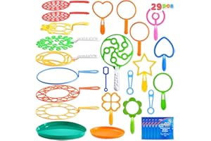 JOYIN 23 Pcs Big Bubble Wands Set, Giant Bubble Maker with Tray, Large Bubble Wands Bulk for Kids Outside Blowing, Nice Bubbl