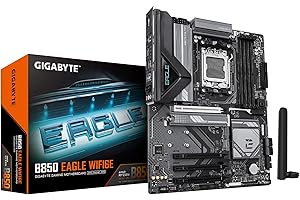 GIGABYTE B850 Eagle WIFI6E AMD AM5 LGA 1718 Motherboard, ATX, DDR5, 3X M.2, PCIe 5.0, USB-C, WIFI6E, 1GbE LAN, EZ-Latch, 5-Ye
