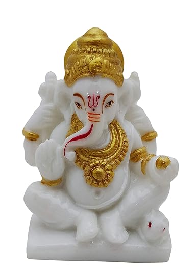 Amazon Com Panchmukhi Ganesha Hand Crafted Hindu Idol Marble Dust With Resin 6 5 Cm X 8 5 Cm X 13 Cm Home Kitchen
