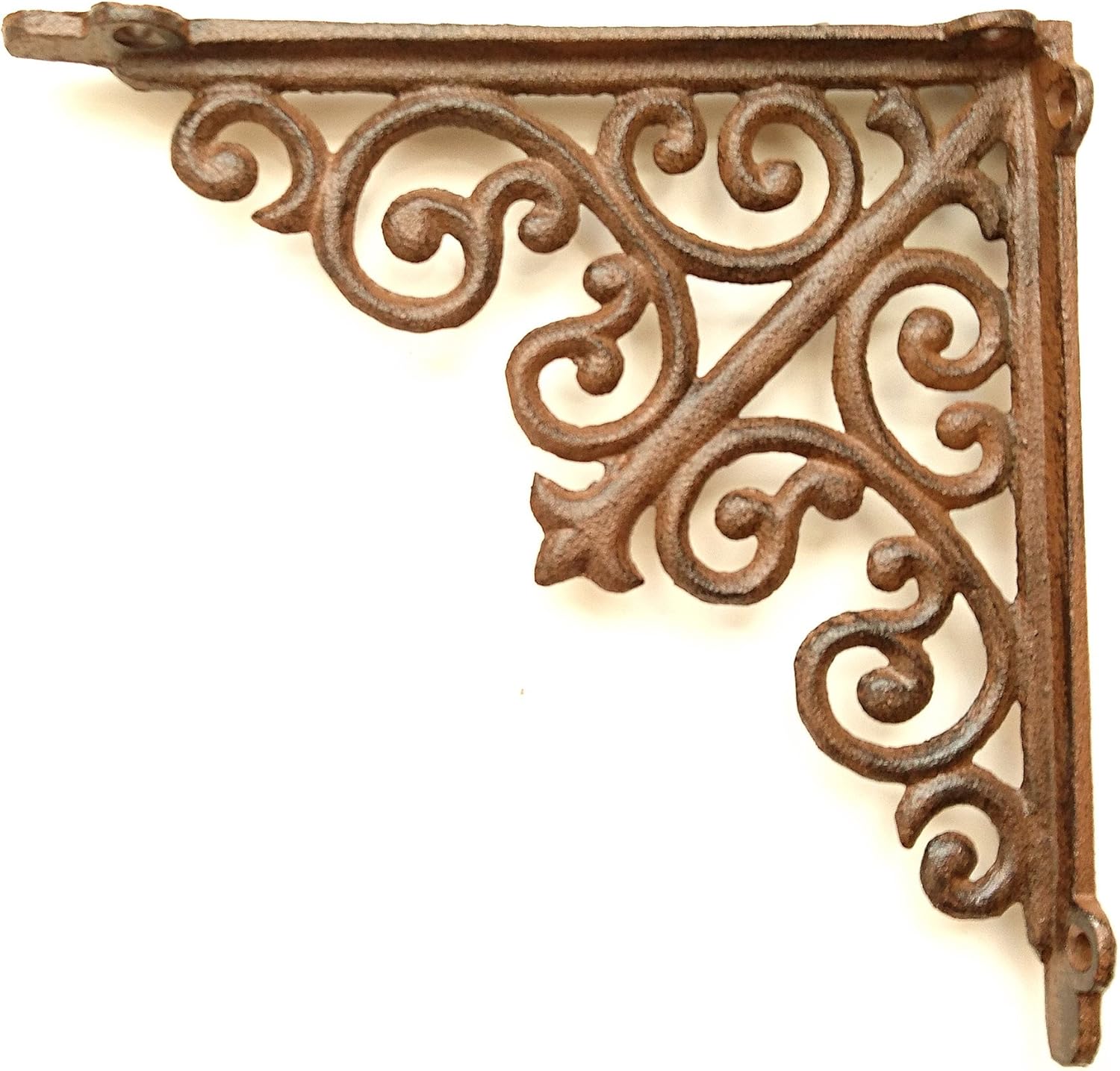 Spring life Cast Iron Ornate Shelf Bracket 20.5cm x 20.5cm in 3 colours (Brown), 20.5cmX20.5X3.5cm - Image 3